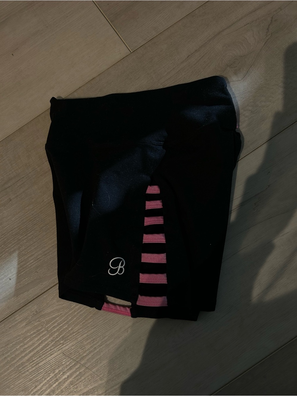Bombshell Sportswear Black Athletic Shorts with Pink Accent